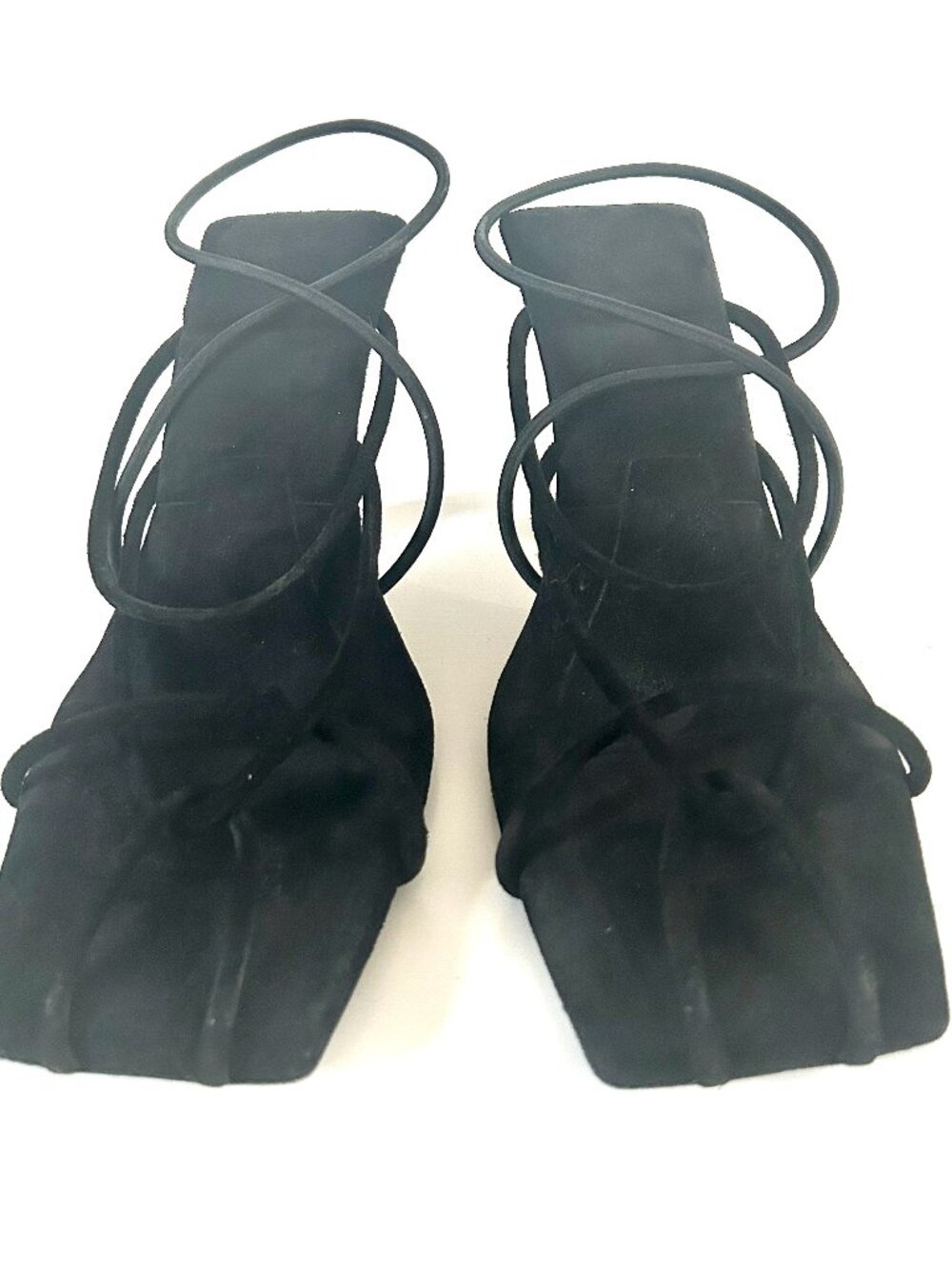 Khaite Suede Strappy Kitten Heeled Sandals